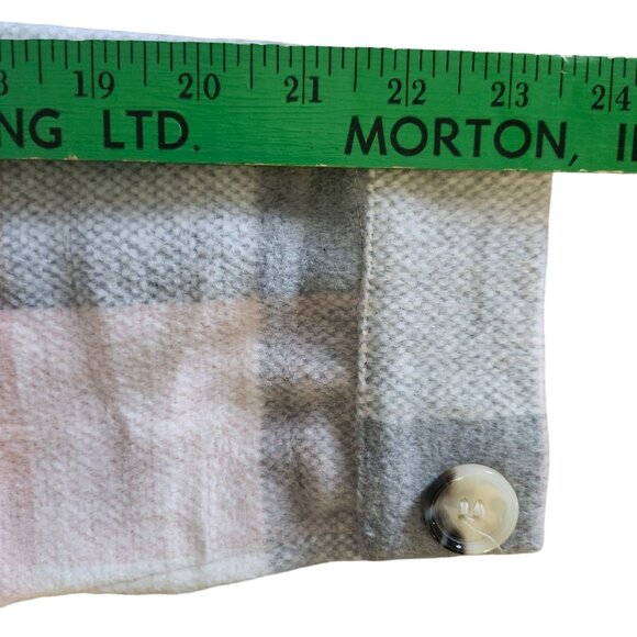 Medium Plaid Button Shacket Brushed Flannel Shirt Jacket Pockets Prettygarden - Picture 7 of 12